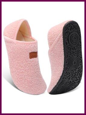 Faux Fur Lined Slip-On House Slippers Comfortable Indoor Shoes